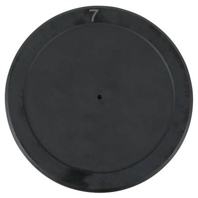 A black vinyl turntable mat with the number '7' displayed at the top.