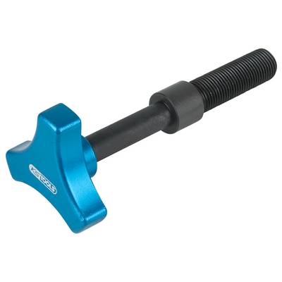 Blue vehicle brake calliper piston resetter with T-handle, used for resetting brake pistons in vehicles.