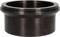 A black, round metal cylinder with a wide rim.