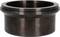 Metallic cylinder, gleaming surface, broad rim.
