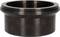 A black cylindrical plastic container with a flat rim, suitable for industrial applications.