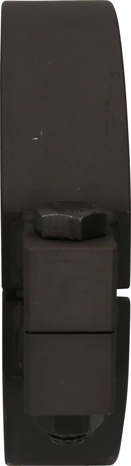 A black, rectangular metal bracket with an adjustable hinge and a screw, for fixing to surfaces or objects.