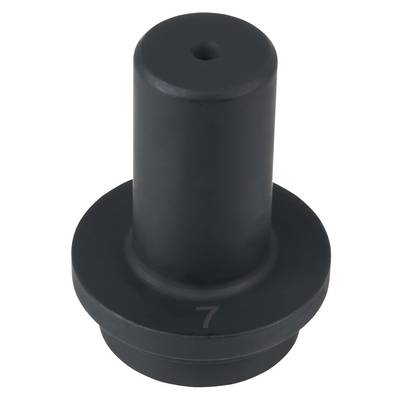A black, cylindrical component with a base. It has a small hole at the top and an engraved number '7' on its side.