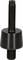 A black metal threaded bolt with a tapered central section.