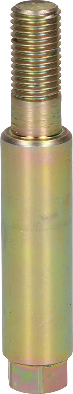 Cylindrical metal pin with an external thread at the upper end and a smooth surface, commonly used in mechanical applications.