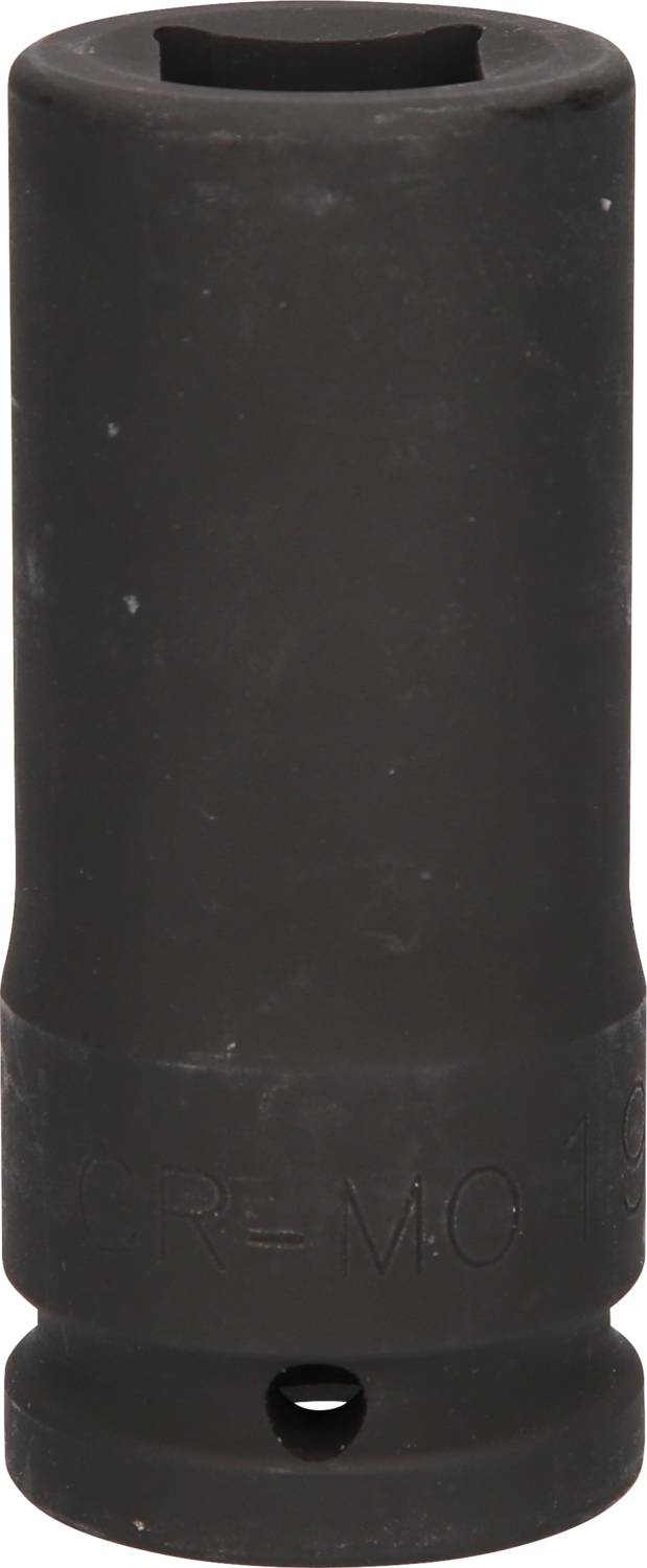Black hexagonal socket nut, likely made of metal, for use with a spanner or torque wrench.