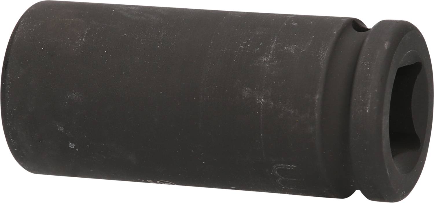 Dark, cylindrical attachment with a hexagonal opening, presumably a tool component or attachment for a machine screw.