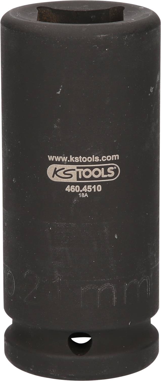 Black hexagonal socket of the KS Tools brand, model number 460.4510, with the inscription 'www.kstools.com'.