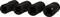 Four black tool attachments with a square opening, arranged in a row. They have a matte surface.