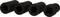 Four black socket nuts in a row, suitable for spanners or ratchets. They have square apertures.