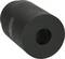 A black cylindrical rubber buffer with a hole in the centre, used for shock absorption.