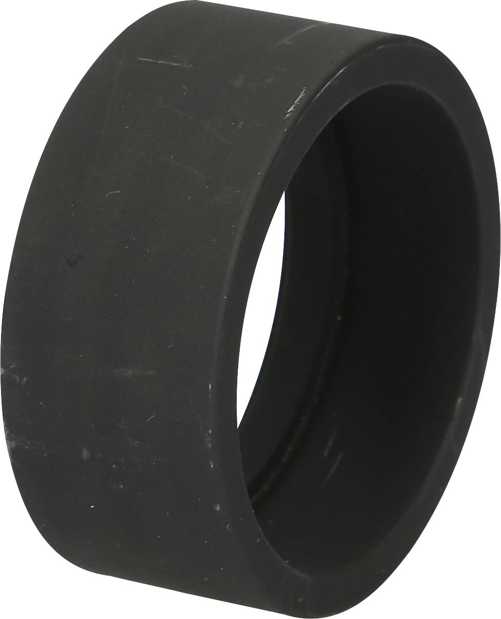 Black rubber ring, possibly used as a seal or protective cover.