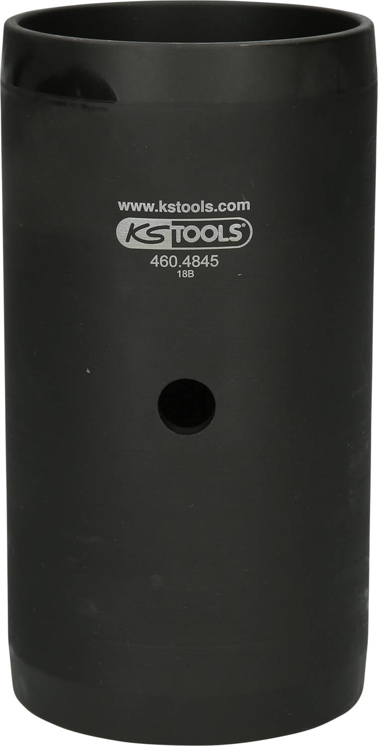 Black hexagonal socket with a central hole, printed with the KS TOOLS logo and article number '460.4845'.