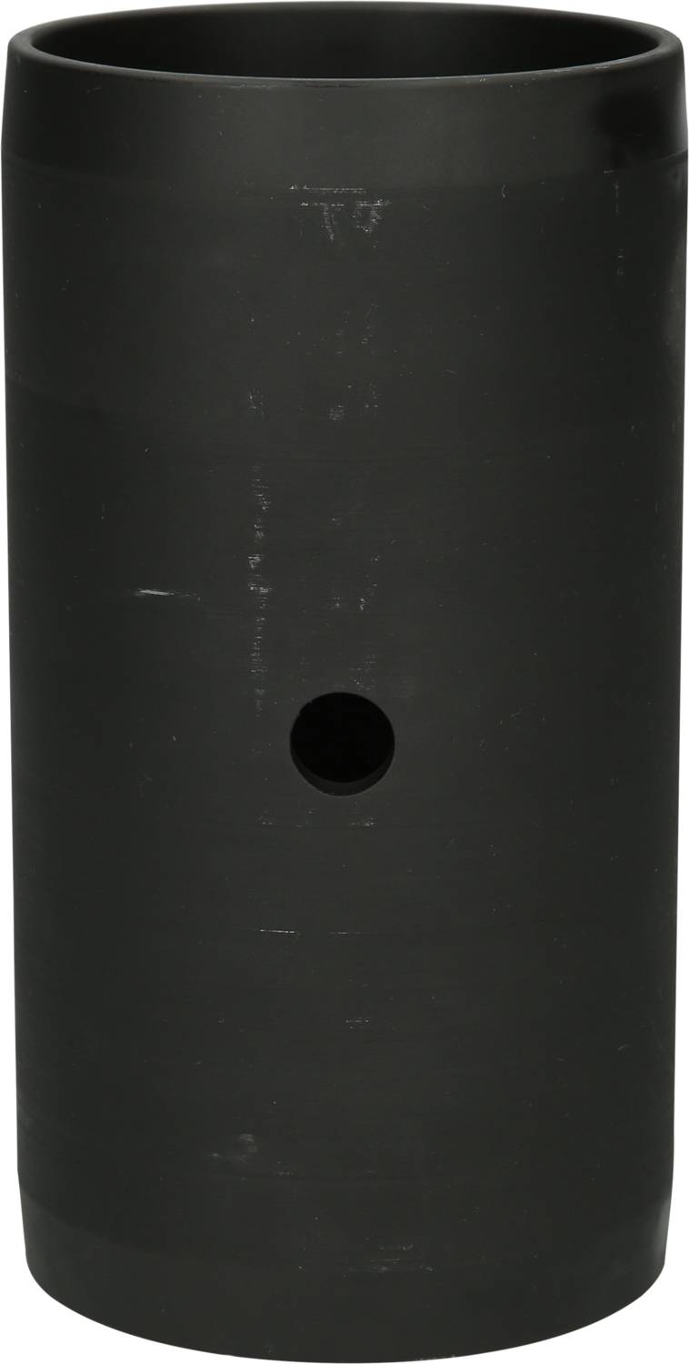 A black cylindrical tube with a small hole in the centre.