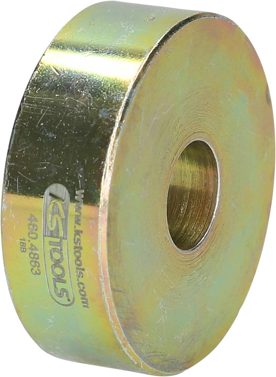 Metal disc with a hole in the centre, "KS Tools" logo on the side. Used for tool or machine applications.