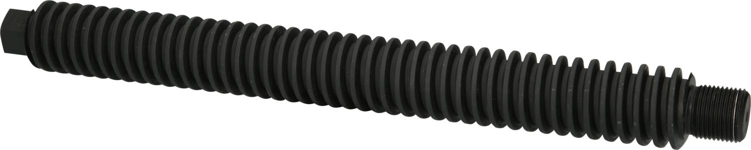 Black, flexible cable protection conduit with a corrugated surface, suitable for bundling and protecting cables.