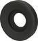A black, flat rubber ring with a hole in the centre, similar to a wedge or washer, on a white background.