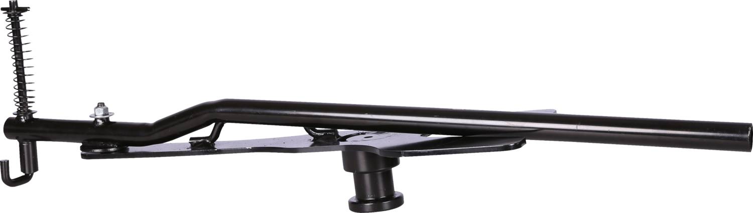 A black, metallic jack arm that belongs to the lifting mechanism of a vehicle repair or maintenance tool.