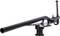 A black lever arm with a spring system, mounted on a circular base. Primarily used for mechanical applications.