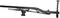 A black metal tool with a long handle, spring, and fixing element, likely part of a larger mechanical device.