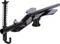 A black metal tool with a hook at one end, a spring beside it, and a flat, broad section in the middle. Usable in lifting applications.