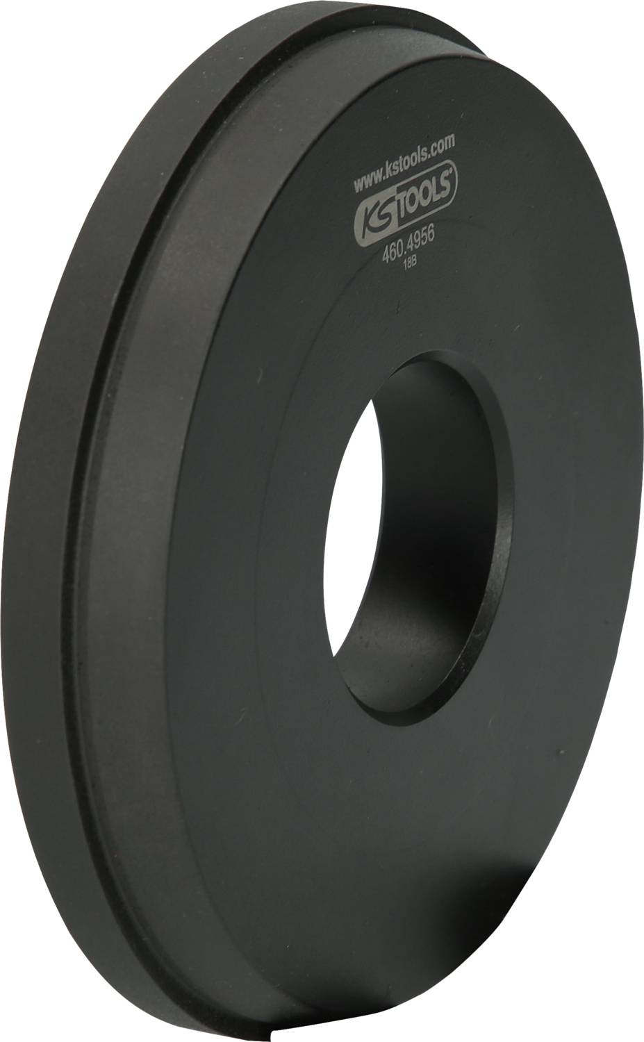 Black metal disc with a large central hole, stamped with 'ggtools' and a serial number. It appears solid and robust.