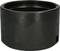 Black metal cylinder, smooth, with a circular opening at the top, suitable for mechanical or industrial applications.
