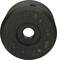 'Central section of a flange coupling made from black steel with a central hole, slightly corroded.'
