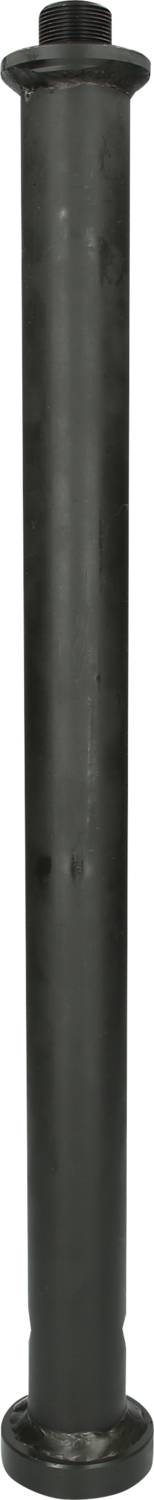 A black, vertical pipe or cylinder, possibly a component of a larger construction or mechanism.