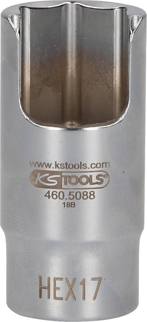 Socket with 'HEX17' inscription, KS Tools brand. Suitable for loosening or tightening screws with a 17 mm hexagonal head.