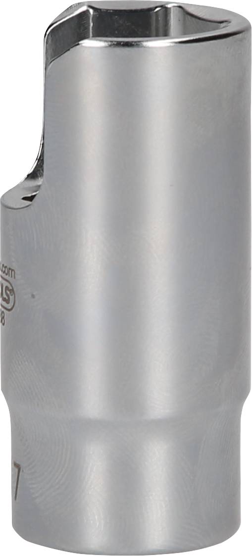 A silver hexagonal socket nut, suitable for screw work in workshops or at home.