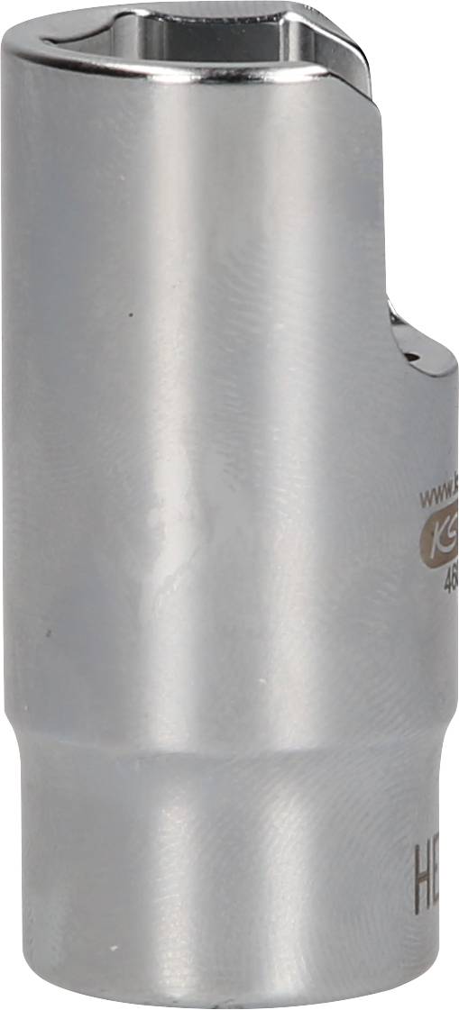 A silver socket with a shiny surface, suitable for tools used to tighten or loosen screws and nuts.