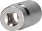 A silver metallic six-sided adaptor, suitable for use with a socket wrench or torque wrench.