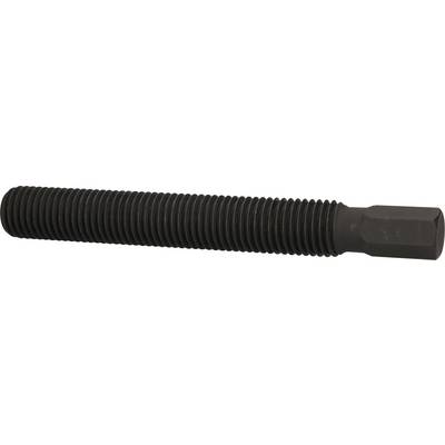 Long, black threaded bolt with a hexagonal head, right-hand thread. Primarily used for fastening or assembling large components.