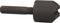A black deburring tool for smoothing edges on metal or plastic pipes. Cylindrical shape with a sharp, conically tapered end.