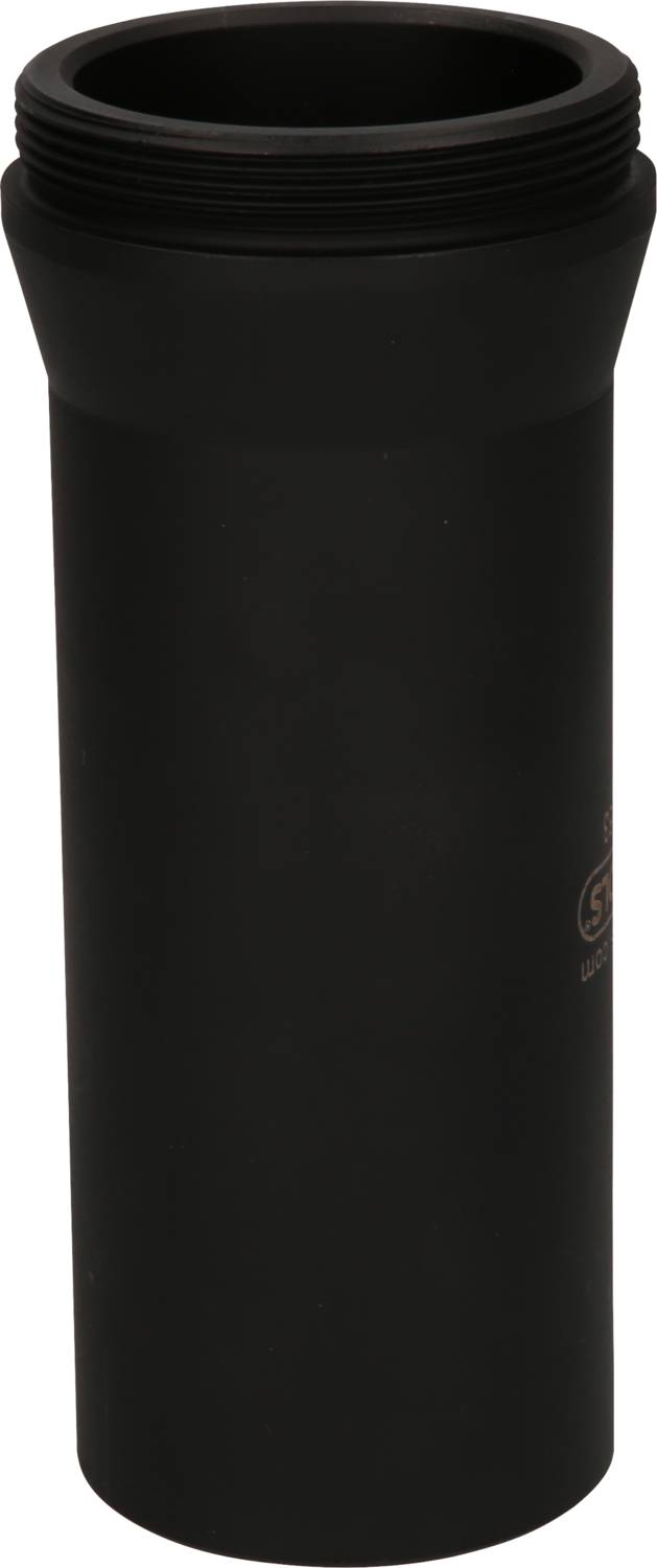 Black, cylindrical pipe with no visible labelling or markings.