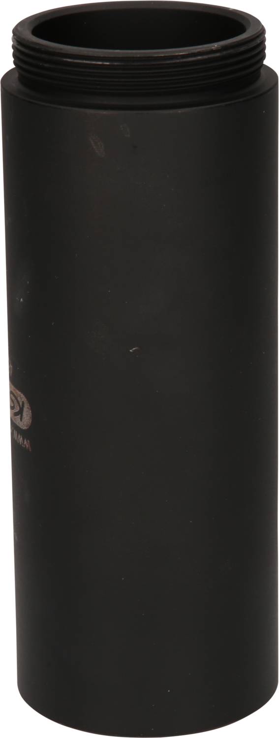 A cylindrical black container with an opening at the top. The material appears to have a matte finish. The container has no visible markings.