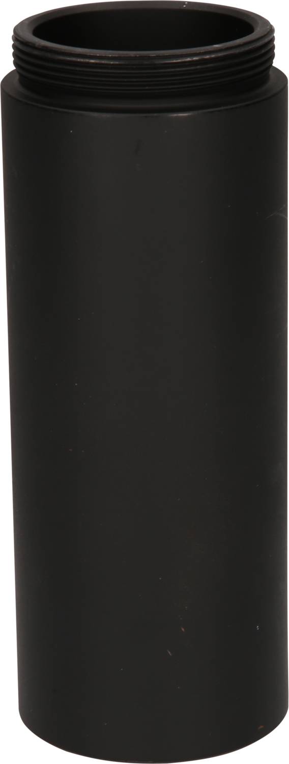 Black, cylindrical container with a screw-top lid.