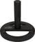 A black, round magnetic base with an upright handle in the centre, used for secure attachment to metallic surfaces.