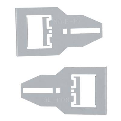 'ZEITLER' punched component, with rectangular and elongated openings, silver-coloured, two pieces arranged one above the other.