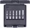 A black tool case contains six socket nuts in various sizes, suitable for use with spanners.