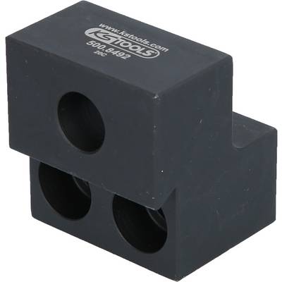 Black plastic block with four openings and an embossed 'ks tools' logo on the top surface, specifically designed for assembly technology.