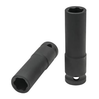 Two black socket screws side by side, one upright and one horizontal, with rounded ends and a hexagonal opening.