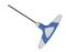 A blue T-handle Allen key with a long, thin metal shaft. The handle has white and blue surfaces and a hole at the end.