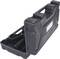 A black hard-shell briefcase, partially open, reveals tools inside. The case has a handle and a textured surface.