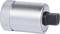 Metallic torque wrench head, cylindrical, silver-coloured with knurled handle.