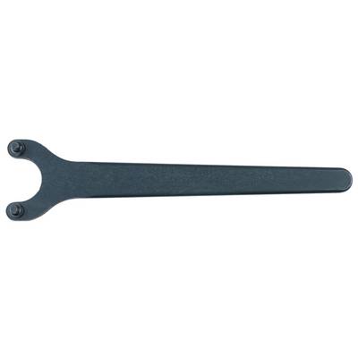 A long metal key with a U-shaped opening at the end, suitable for tightening or loosening screws with special heads.
