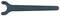 A long metal key with a U-shaped opening at the end, suitable for tightening or loosening screws with special heads.