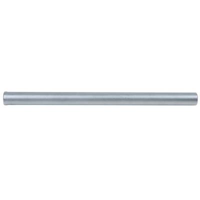 A long, smooth metal cylinder, horizontally positioned, against a neutral background.
