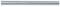 A long, smooth metal cylinder, horizontally positioned, against a neutral background.